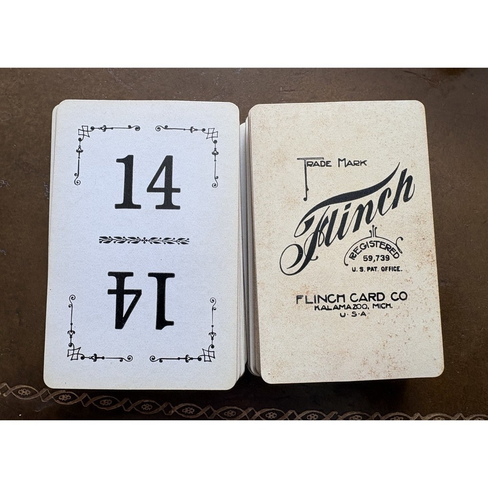 ANTIQUE 1913 FLINCH CARD GAME ALL COMPLETE in ORIGINAL BOX w/INSTRUCTIONS - Picture 6 of 11